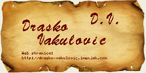 Draško Vakulović vizit kartica
